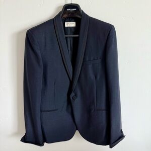 Hedi Slimane x Saint Laurent Paris Le Smoking Jacket size 52 navy/black